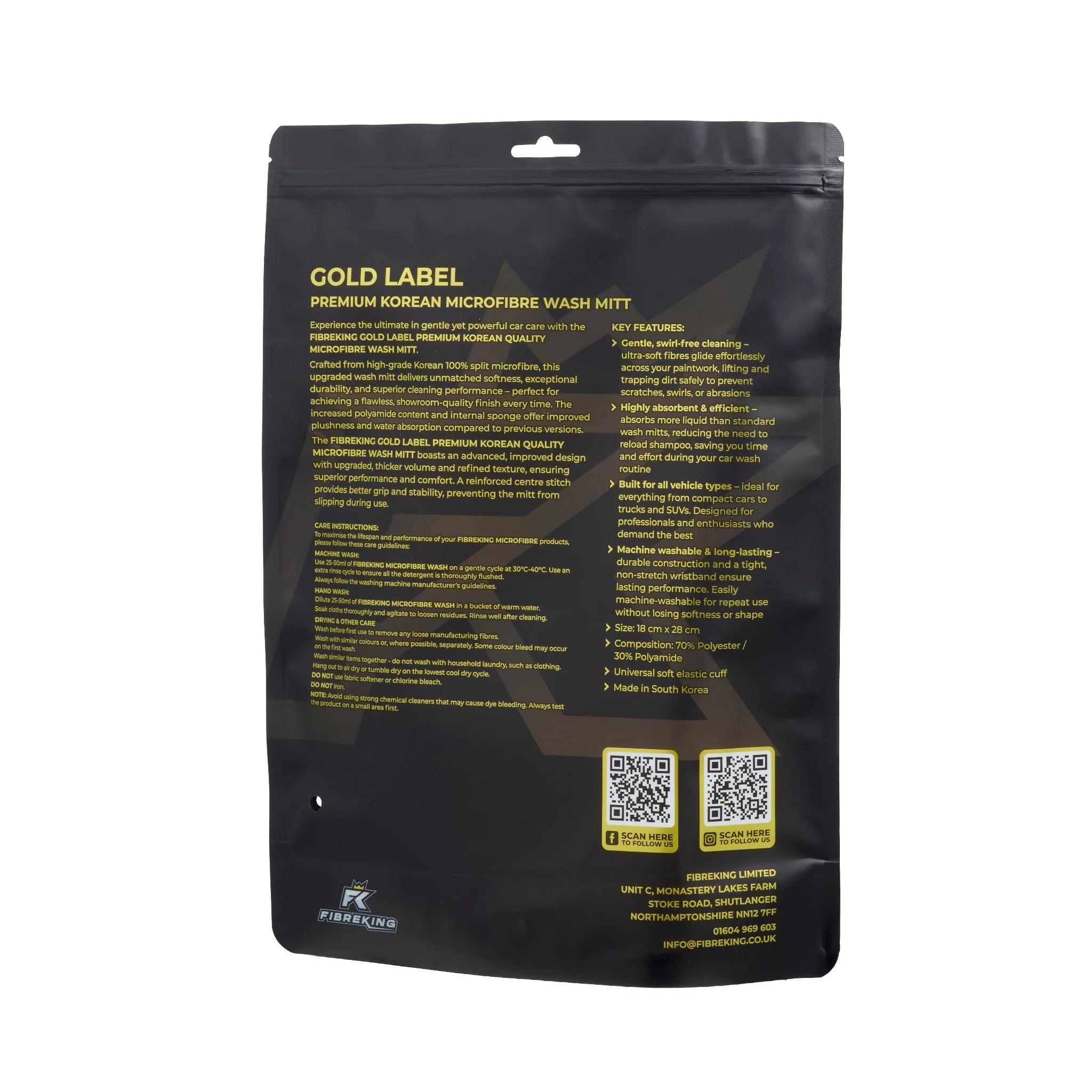 Fibre King GOLD LABEL KOREAN MICROFIBRE PREMIUM WASH MITT